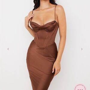 House of CB Brown Dress - Myrna
